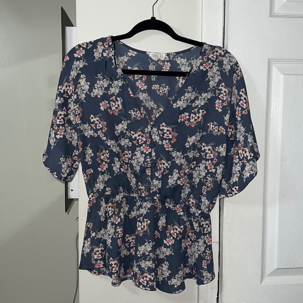 Floral Sienna Sky blouse
